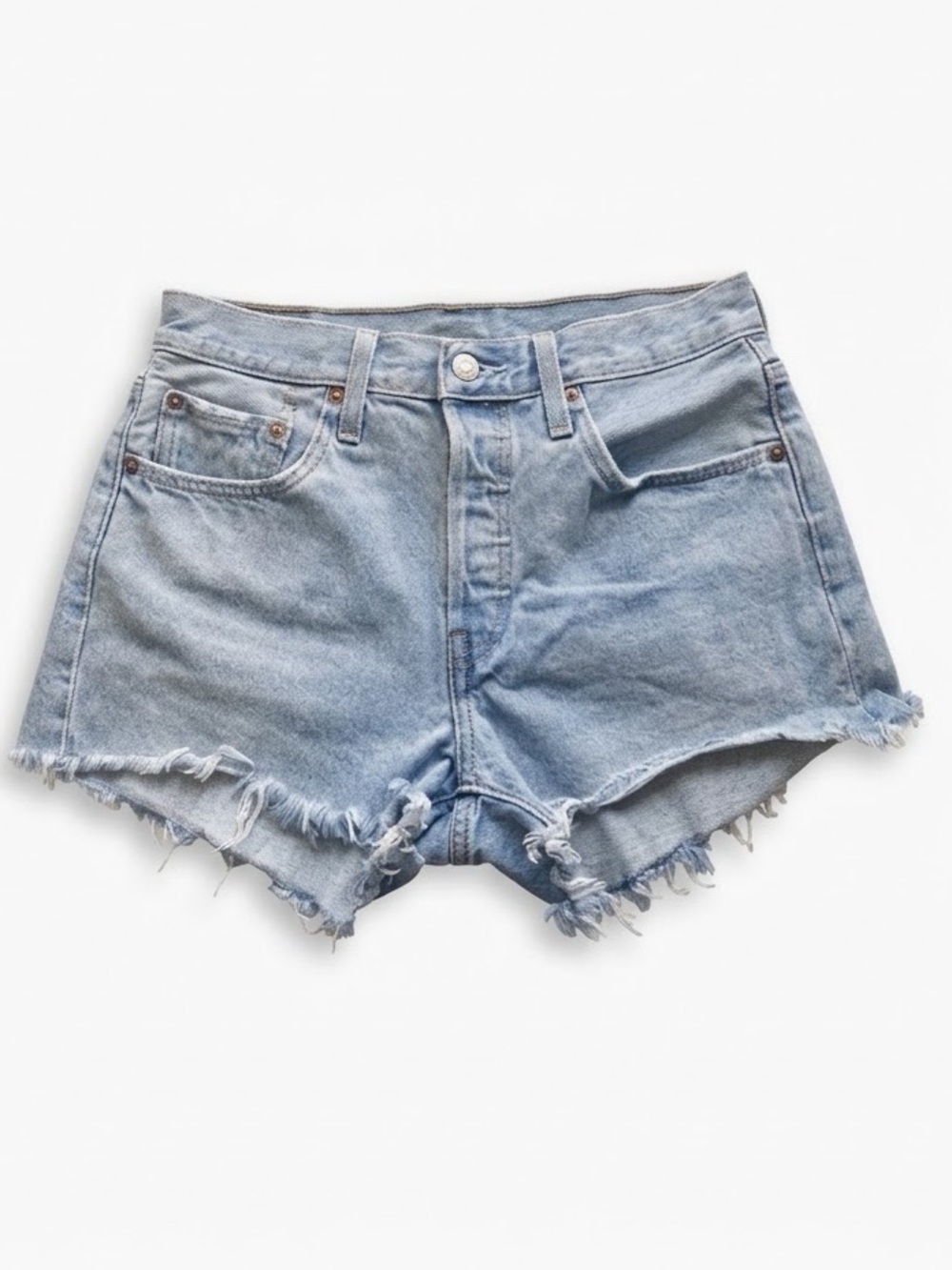 Levi's 501 High Rise Cutoff Denim Shorts Light Wash Raw Hem Women’s 27